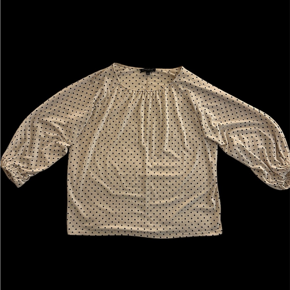 Polka Dot Cream Blouse- size M - Banana Republic